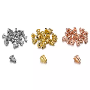 50Pcs Stainless Steel Classic Bullet Earring Backs Plug Ear Studs Back Stopper DIY Earring Backs Stoppers Accessories Supplies