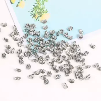 50pcs Stainless Steel Earring Studs Backs Stopper Scrolls Ear Post Butterfly Ear Studs Jewelry Making Accessories For Jewelry