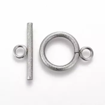 50sets 304 Stainless Steel OT Clasp Toggle Clasps Textured Vacuum Plating for Jewelry Making DIY Bracelet Necklace