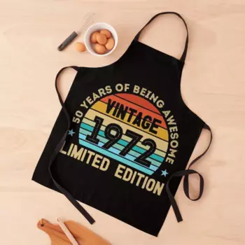 50th birthday gift 50 years of being Awesome vintage 1972 limited edition Apron cook wear Kitchen Apras Man Apron