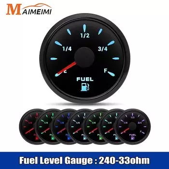52 мм 0-190 Ом Датчик уровня топлива с 7-цветной подсветкой 240-33 Ом Индикатор уровня масляного бака Датчик уровня топлива для автомобиля Marine RV 12 В 24 В