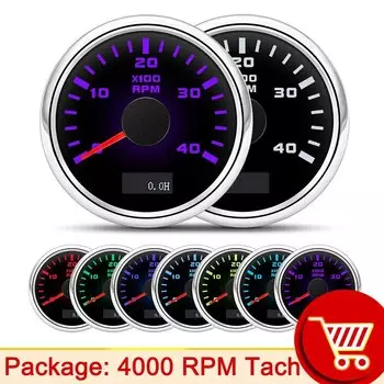 52 мм 7-цветная подсветка цифрового тахометра 3000/4000/6000/7000/8000 об/мин подходит для большинства лодок и автомобилей 12 В 24 В водонепроницаемый