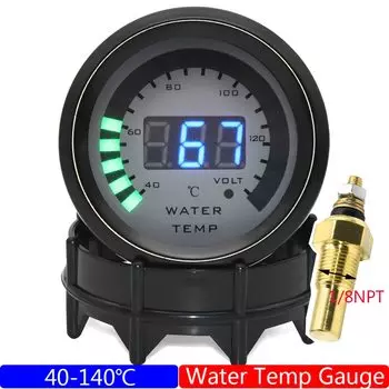 52 мм цифровой датчик температуры воды, модификация для гонок на автомобиле, 40 ~ 140 градусов Цельсия, измеритель температуры с адаптером датчика 1/8NPT на заказ