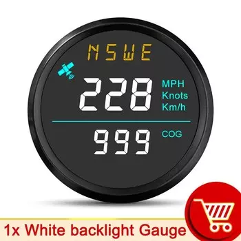 52 мм цифровой GPS-спидометр MPH Knot Km/h COG для морской лодки, мотоцикла, кемпера с GPS-антенной 12 В 24 В, зеленый, белый, красный свет