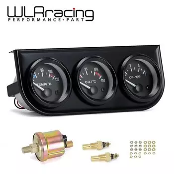 52 мм датчик температуры масла + датчик температуры воды + датчик давления масла с датчиком 3в1 электронный тройной датчик комплект автоматический автомобильный счетчик TAG03