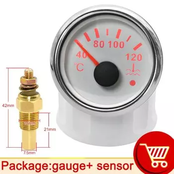52 мм Датчик температуры воды красный светильник автомобильный счетчик с датчиком температуры воды NPT 1/8 лодка автомобиль снегоход датчик температуры адаптер