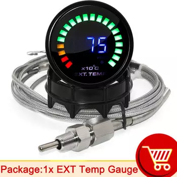 52 мм датчик температуры выхлопных газов, цифровой датчик температуры выхлопных газов, 20 светодиодных датчиков EGT EXT, автомобильный измеритель с датчиком кислорода, инструменты