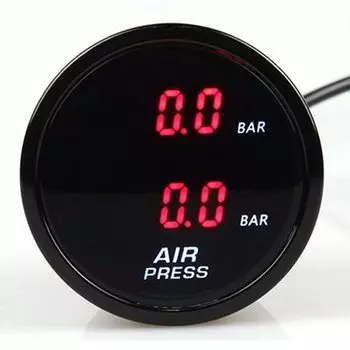 52 мм двойной пневматический пресс ure манометр PSI пневматическая подвеска пневматический пресс красный/синий светодиодный ОД 2 шт. 1/8 NPT электрический датчик 2 м провода