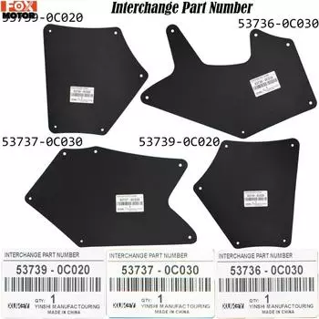 53737-0C030 537360 C030 Брызговики Брызговики Брызговики Вкладыши на крылья Щит Фартук Уплотнение для Toyota Tundra Sequoia 07-20