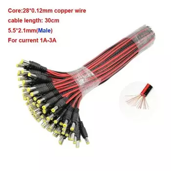 5521 5525 Кабель питания постоянного тока «папа-мама» 1A 2A 3A 4A 6A 8A Разъем адаптера для камеры видеонаблюдения 5,5*2,1 мм 5,5x2,5 Разъем питания монитора