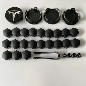 56 мм, 4 шт., 25 шт., 29 шт., колпаки для ступиц колес для Tesla Model 3 Y S/X, набор центральных колпачков и комплект крышек колесных гаек, украшения Tesla
