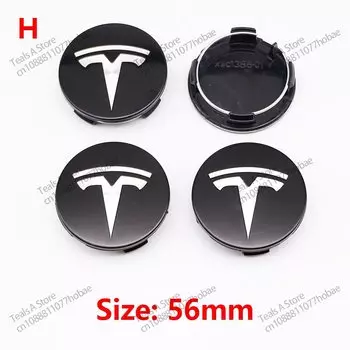 56 мм, 4 шт., подходит для оригинальной крышки ступицы колеса Tesla Model3 Model Y Model S X, центральная крышка ступицы колеса, логотип, автомобильные аксессуары