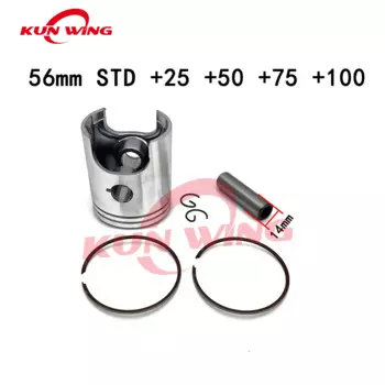 Комплект поршней и колец 56 мм STD + 25 + 50 + 75 + 100 для Suzuki TS125 TS 125 125CC поршневой штифт 14 мм 2-тактные детали двигателя