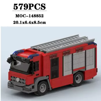 579 шт., Детский конструктор «пожарная машина»
