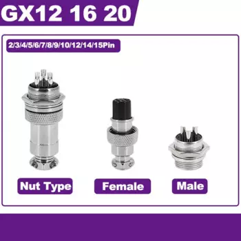 5-100 комплектов GX12 GX16 GX20 авиационный штекер, круговой разъем типа гайки, электрическая кабельная клемма с фиксированным сердечником, Воздушная розетка, штекер и гнездо