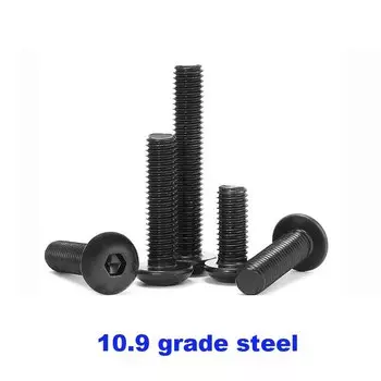5/10/50 шт. M2 M2.5 M3 M4 M5 M6 M8 304 A2 нержавеющая сталь, черный, 10.9 класс, Шестигранная головка, кнопка, шестигранный болт, болт ISO7380