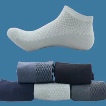 5/10 пар массажные мужские хлопковые носки из бамбукового волокна невидимые 2024 Новые короткие носки-трубы мужские носки-лодочки