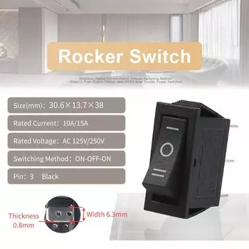 5/10 шт. KCD3 31X14 мм кулисный переключатель 2/3 контакта 2/3 положения ВКЛ-ВЫКЛ-ВКЛ/ВКЛ 10A/250 В переменного тока 15 А/125 В переменного тока выключатели питания оборудование с подсветкой