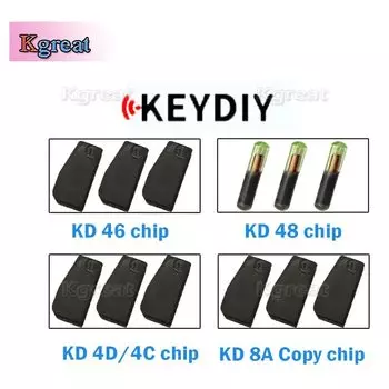 5-10 Шт. KEYDIY Чип Для Автомобильных Ключей KD 4C/4D 46 48 8A Копия Транспондера Для KDX2 Программатор Ключей Стеклянный Мат...