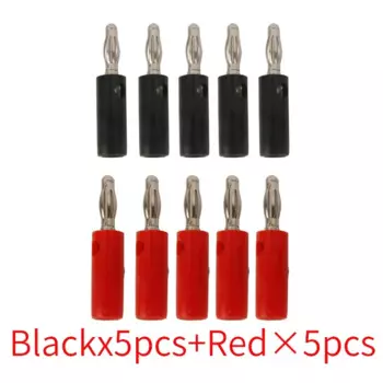 5/10 шт. винт для аудиодинамика, банан, позолоченные вилки, разъемы 4 мм, черный, красный, онлайн, золотой