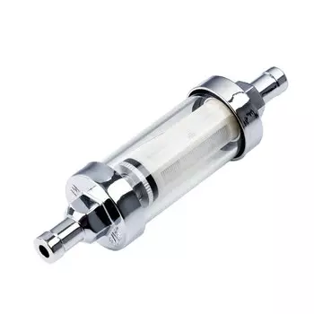 5/16 "Универсальный хромированный стеклянный топливный фильтр Clearview многоразовый бензиновый дизельный встроенный