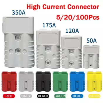5/20 Pcs Anderson Style Quick Connector 50A 120A 175A 350A Battery Charging Plug Bipolar Copper Silver Plated High Current