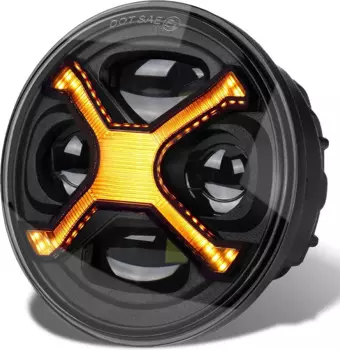 5-3/4 5,75-дюймовые светодиодные мотоциклетные фары с белыми/ближными лучами янтарного цвета X DRL круглые фары