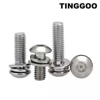 5/50 шт., Шестигранная головка из нержавеющей стали, M2.5, M3, M4, M5, M6, M8, 304