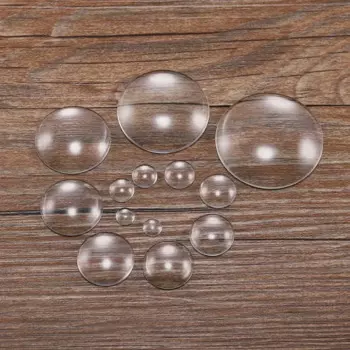 5-50pcs/lot Round Flat Back Clear Glass Cabochon 14 16 18 20 25 30 35mm Tray Setting Supplies For Jewelry Making DIY Accessories