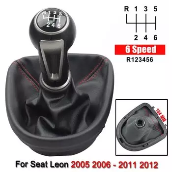 5/6-скоростная автомобильная ручка переключения передач с чехлом из искусственной кожи для Seat Leon MK2 1P 2005 2006 2007 2008 2009 2010 2011 2012