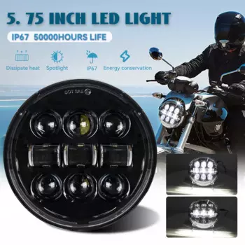 5,75-дюймовая черная светодиодная фара для Sportster 1200 Custom XL1200C 883 XL883 883L XL883R Victory Dyna 5 3/4 "фара для мотоцикла