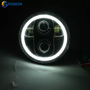 5,75-дюймовая мотоциклетная фара H4 Hi Low Beam 40 Вт 5 3/4 дюйма со светодиодной подсветкой и кольцом Halo для Harley Sportster Iron 883 1200 Dyna Street Bob