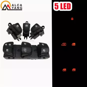 5/7 светодиодов для Nissan X-Trail T32 2018, переключатель управления окошком, умный четырехоконный подъемник, контроллер закрытия, кнопка переустановки