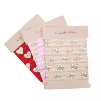 5/8 "эластичный вкладыш из золотой фольги в виде сердца