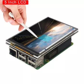 5-дюймовый дисплей Raspberry Pi 4, совместимый с HDMI, ЖК-дисплей 800*480, TFT, сенсорный экран для ПК, планшетов с реальным интерфейсом, 3B