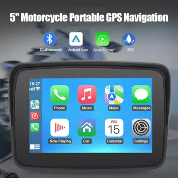 5-дюймовый портативный GPS-навигатор для мотоцикла, встроенный Carplay/Android автоматический дисплей, беспроводной GPS-экран, Водонепроницаемый IPX7