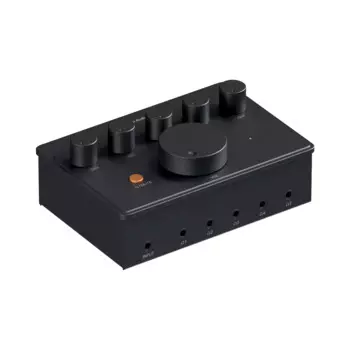 5-канальный усилитель для наушников Fosi Audio PH05, настольный мини-усилитель с аудио интерфейсом, монитор подкаста поддерживает 16-300 Ом с 12 В