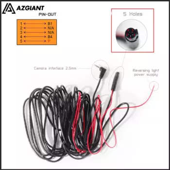 5-контактный 5-отверстий, длина 6/10 метров, удлинительный кабель заднего объектива для записи вождения, GPS-камера заднего вида