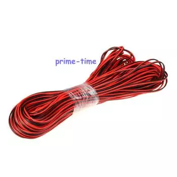 5 м 10 м 20 м 30 м 50 м 100 м 2-контактный красный черный медный кабель, провод с изоляцией из ПВХ, провод 22 awg, электрический кабель, светодиодный кабель, самостоятельное подключение