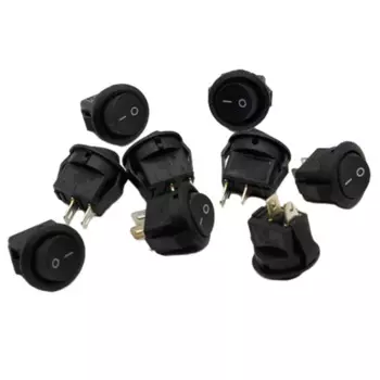 5 * маленький круглый черный 2-контактный 2-пилочный выключатель питания 3A/250V 6A/125V