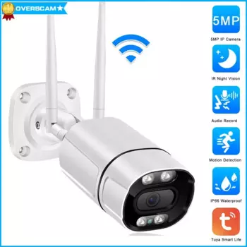 5-мегапиксельная IP-камера, Wi-Fi, наружное наблюдение, защита безопасности дома, CCTV, Wi-Fi, видео Wi-Fi, водонепроницаемая IP-камера Tuya Smart Life
