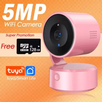 5-мегапиксельная мини-камера безопасности, Wi-Fi, PTZ, внутренняя двусторонняя аудиосвязь, 360, беспроводная камера видеонаблюдения, умный дом, радионяня Tuya