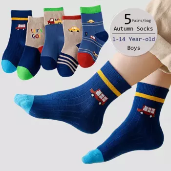 5 пар/сумка, осенние детские носки