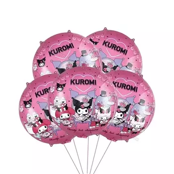 5 розовых шаров Hello Kitty из фольги