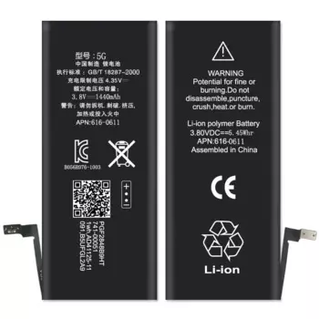 5 шт., 10 шт., 20 шт., 1440 мАч, Сменный аккумулятор для телефона Apple iphone 5, Внутренние аккумуляторы