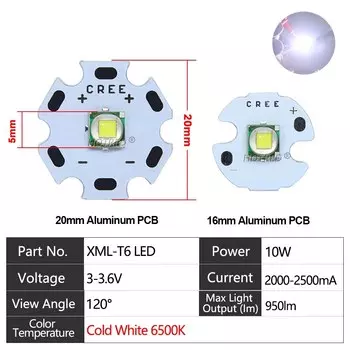 5 шт. 10 Вт XML XPL LED лампочки для велосипеда