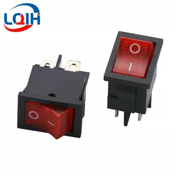 5 шт. 15*21 мм флейта среднего размера 2-скоростной 4-футовый красный флейтовый выключатель в форме лодки клавишный выключатель питания 6 А 250 В переменного тока 10 А 125 В переменного тока