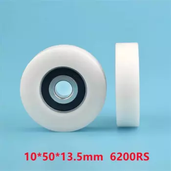 5 шт./20 шт. 10*50*13,5 мм плоский ролик 6200RS 6200 подшипник POM пластиковое покрытие направляющее колесо 10x50x мм