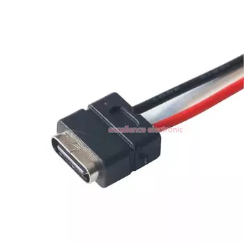 5 шт., 2-контактный водонепроницаемый разъем USB C типа C с винтовым отверстием, интерфейс быстрой зарядки, USB-разъем с кабелем