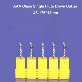 5 шт. 3,175 мм x 12 мм фреза с одной канавкой, левые спиральные фрезерные инструменты для резки канавок по дереву, пластиковой доске, ПВХ